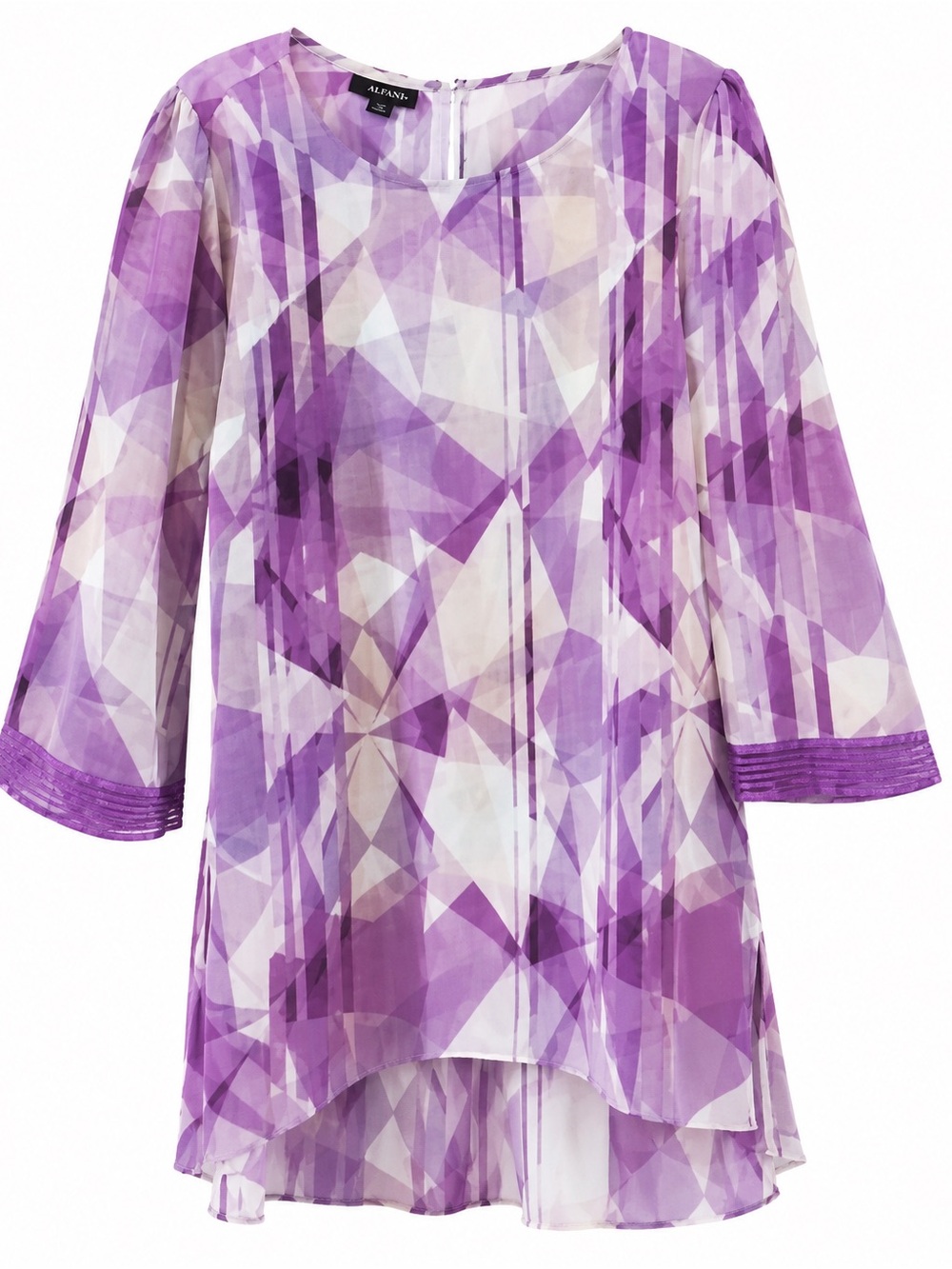 Alfani Purple Geometric Print Tunic Top